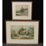 R MacAuley (early 20th century) Coastal Cottage signed, watercolour,