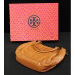 Luxury Fashion - a Tory Burch brown leather lady's handbag, gilt-metal fittings, 37cm wide,