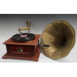 A gramophone and horn,