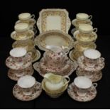 A Tuscan China yellow floral tea set;