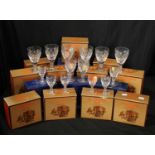 Glassware - Royal Doulton Crystal by Webb Corbett, Georgian pattern, ten small wine glasses,