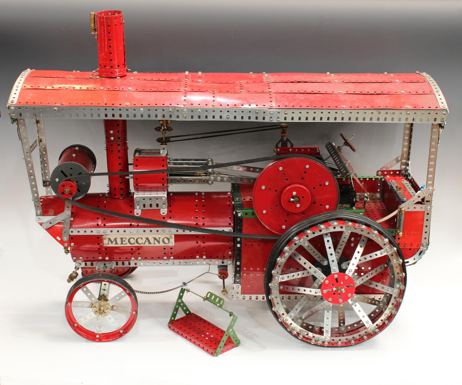 Advertising - a substantial shop display electric Meccano model, of a traction engine, 80cm long,