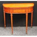 A Sheraton Revival design satinwood card table,
