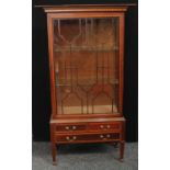A George III style mahogany pier display cabinet,