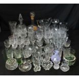 Glassware - cut glass stemware; a Caithness vase; lemonade glasses; a cut glass rose bowl;