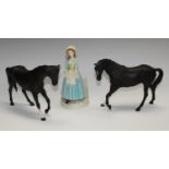 A Beswick model, Black Beauty, 18cm high, printed mark; another; A Royal Worcester figure,