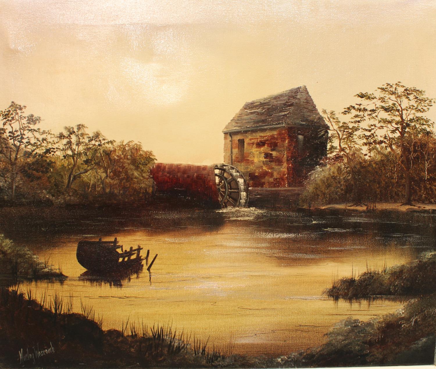 Morley Wescombe The Watermill signed, oil on canvas, 50cm x 60cm; another similar, - Image 5 of 7