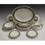 A Wedgwood Louisiana pattern part dinner service, dinner plates, oval serving plate,