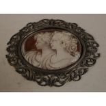 A silver framed cameo miniature