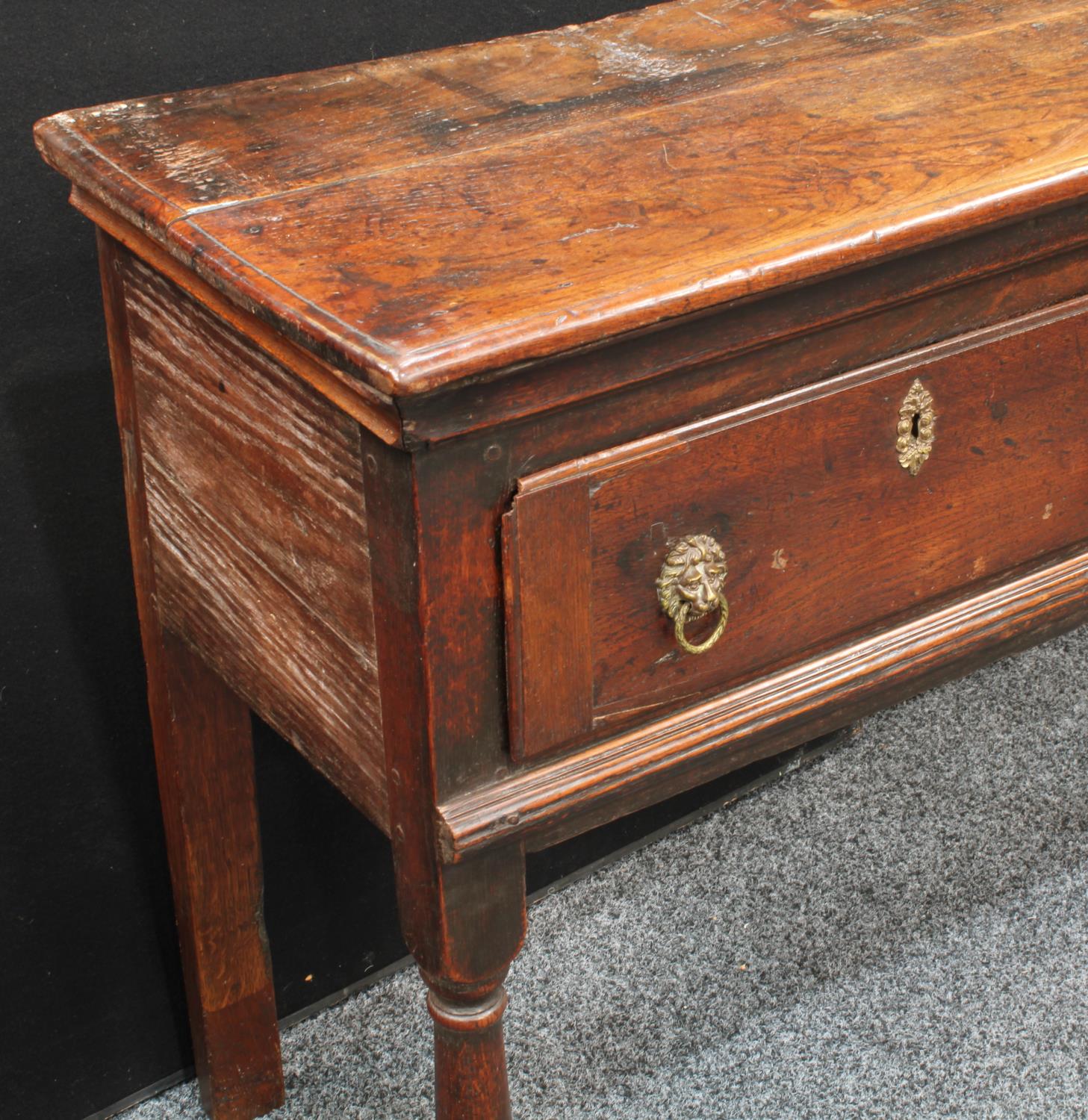 A George III oak low dresser/serving table, - Image 2 of 3