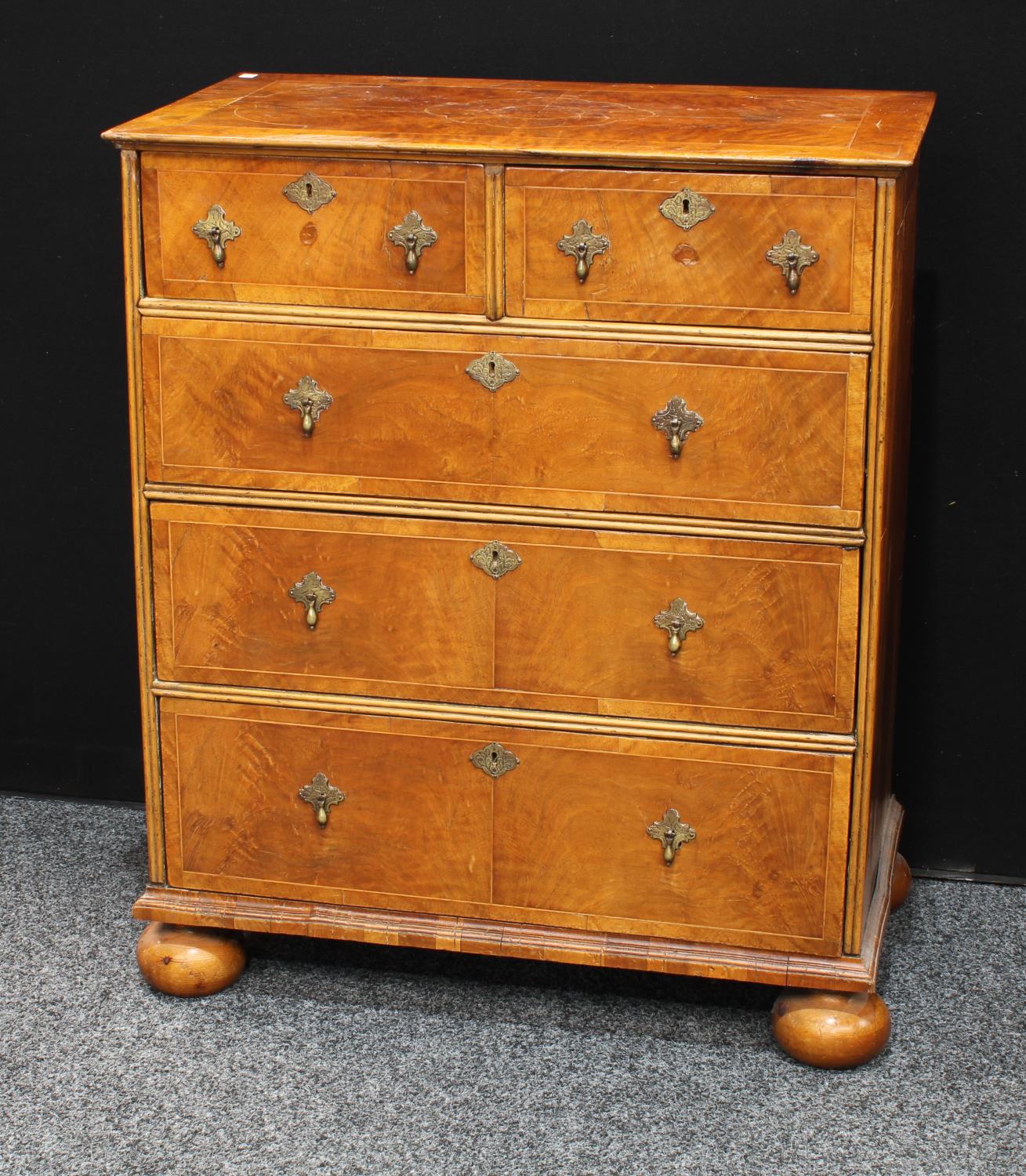 A late George II/early George III walnut chest,