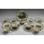 A Copeland Spode hunting scene part tea set,