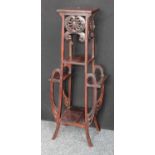 A Chinese hardwood jardiniere stand,