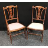 A pair of late 19th century mahogany bedroom chairs