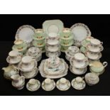 A Staffordshire tea set; others,