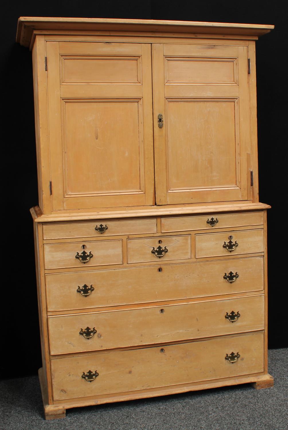 A Country House pine housekeeper's cupboard,