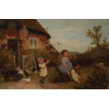 English School (19th century) Playtime unsigned, oil on canvas,