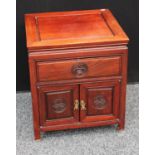 A Chinese design hardwood fishbowl stand/low side table,