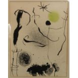 Joan Miro, after, Abstract Figure, lithograph, 30cm x 23cm,