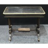 A Victorian gilt metal mounted ebonised and marquetry rounded rectangular card table,