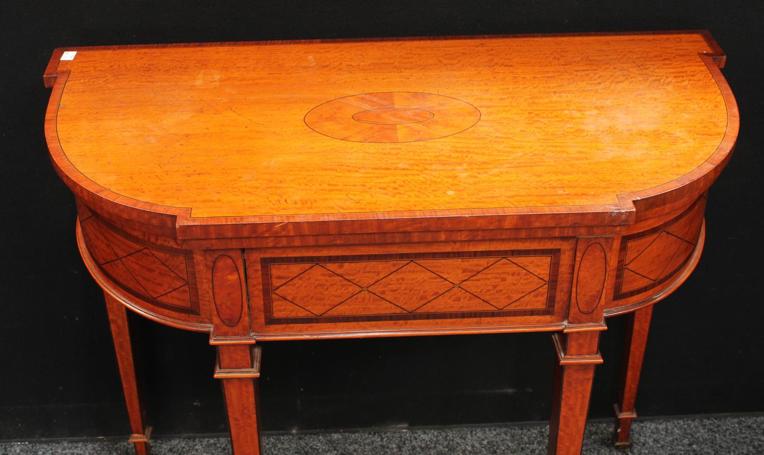 A Sheraton Revival design satinwood card table, - Image 2 of 3