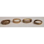Rings - a 9ct gold Celtic knot band ring others similar, 7.