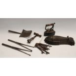 Boxes and Objects - a pair of 18th century crimping tongs; another pair,