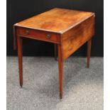 A George III mahogany Pembroke table, rectangular top with fall leaves,
