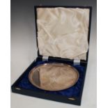 A silver presentation salver,