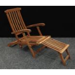 A hardwood folding deck/steamer chair