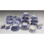 A Royal Crown Derby Blue Aves pattern tea set for six, milk and sugar,
