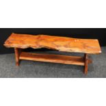 A Naturalistically formed yew garden/conservatory table,