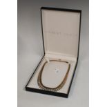 A 9ct gold Italian fringe necklace, Birmingham import marks, 43cm long, 15,7g gross,