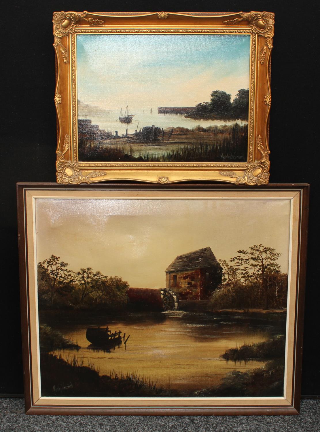 Morley Wescombe The Watermill signed, oil on canvas, 50cm x 60cm; another similar,