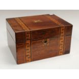 A Victorian rosewood and parquetry dressing case/box, 30.