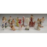 A set of four Bradford Exchange Clarice Cliff inspired Art Deco style figures, 18cm high; others,