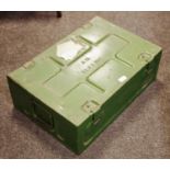 A military style metal trunk stamped A12 ELX I 1941, 21cm x 63cm x42.