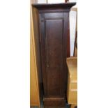 An oak hall cupboard formerly a long case body