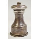 A late Victorian silver pepper mill, Peugeot grinder, London, 1900, 141.