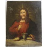 Ecclesiastical Interest - An early 19th century oil on board of Jesus Christ