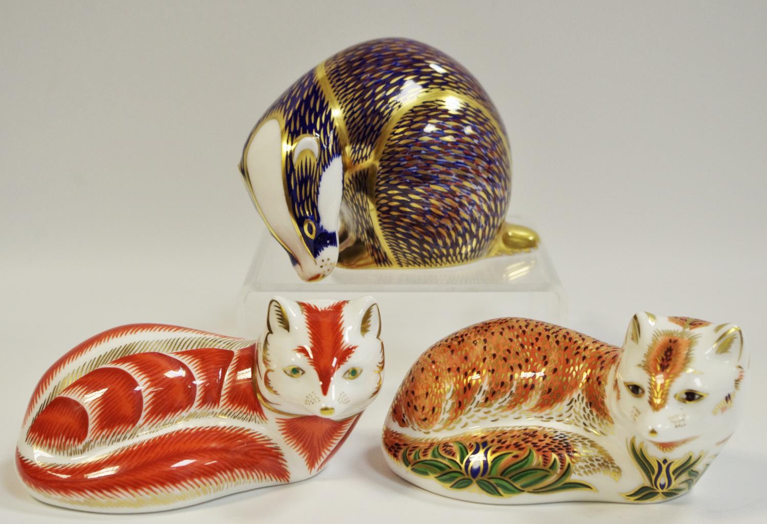 Royal Crown Derby paperweights including a limited edition Leicestershire Fox signed by artist to