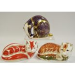 Royal Crown Derby paperweights including a limited edition Leicestershire Fox signed by artist to