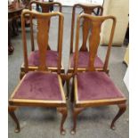 Four Queen Anne style dining chairs