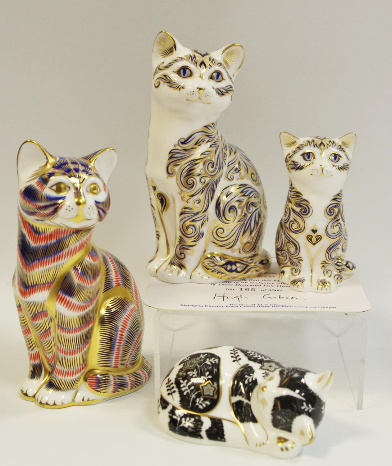 Royal Crown Derby paperweights including Majestic Cat, limited edition no.