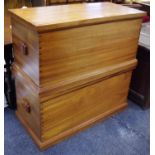 A pair of African mahogany blanket boxes 50.5 cm high x 102.5cm wide x 51.