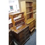 A George II commode chest converted to a filing cabinet; a 1930's/40's oak chest of two drawers;