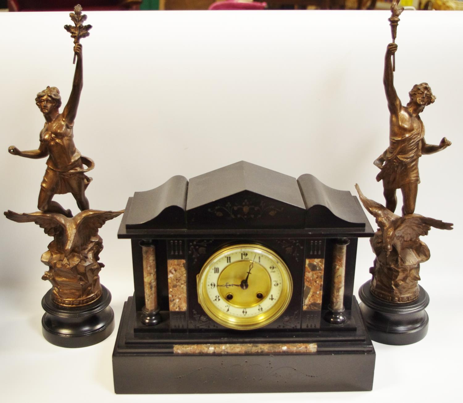 A 19th century Belge noir mantel clock;