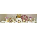 Decorative Ceramics & Glass - a Beswick Tabby Cat; Royal Worcester and Aynsley bird models;
