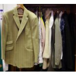 Vintage and later clothing including Barbour jumper; Brook Taverner suit and Jackets; Brocklehurst;