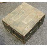 Militaria - a large WWII ammunition carrying case the hinged lid embossed 1944 C219 CMC
